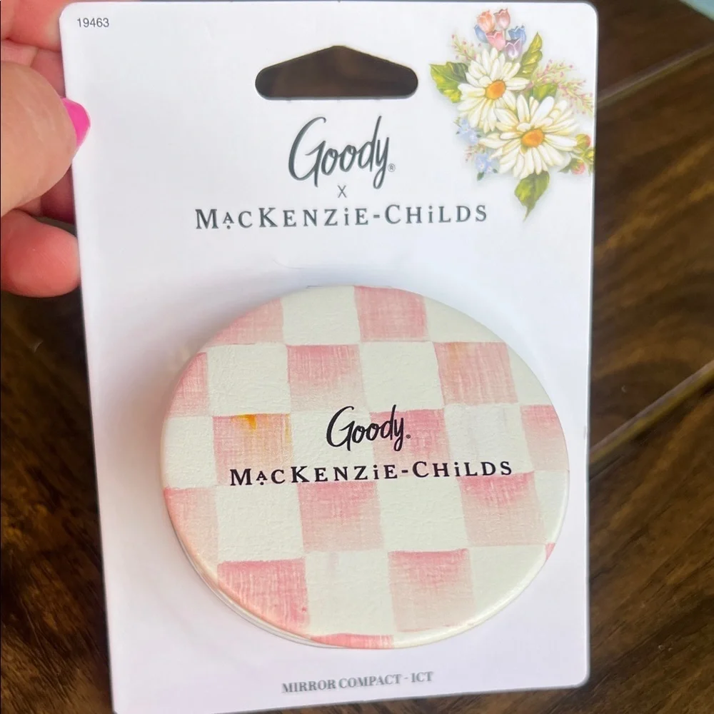 MacKenzie-Childs Pink and White Checkered Compact NWT